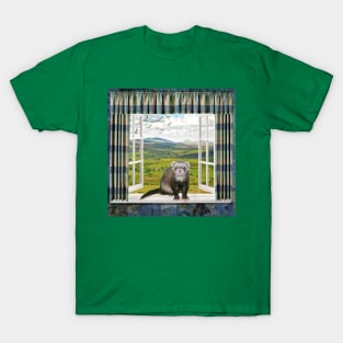 Back Home Ferret - Window Ferrets art T-Shirt